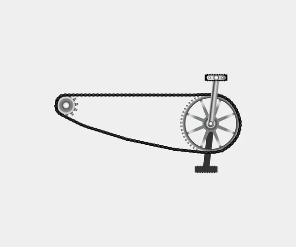 Fietsketting met pedalen — Stockvector