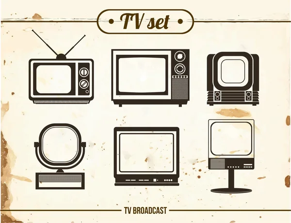 빈티지 Tv 세트 — 스톡 벡터