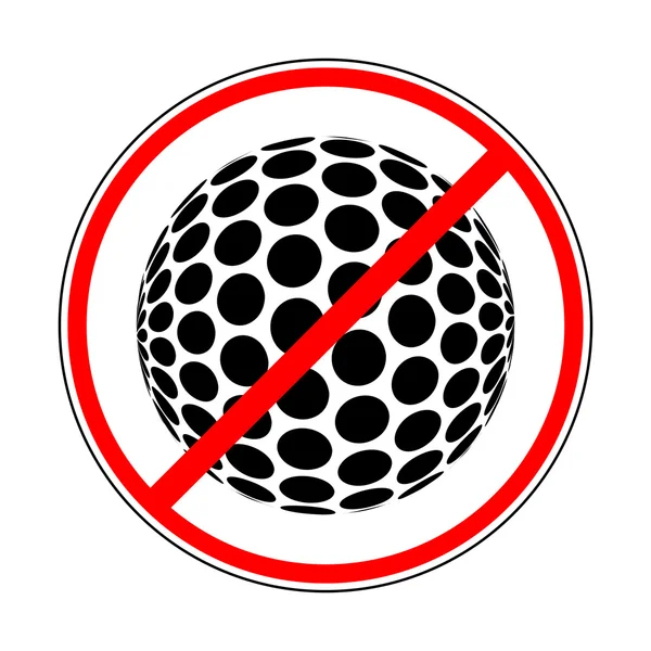 Sign prohibiting golf ball — Stock Vector