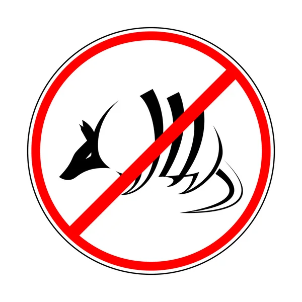 アルマジロを禁止する標識 — ストックベクタ