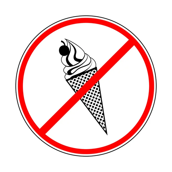 Sign prohibiting ice cream — Stock Vector