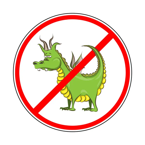 Sign prohibiting Dragons — Stock Vector