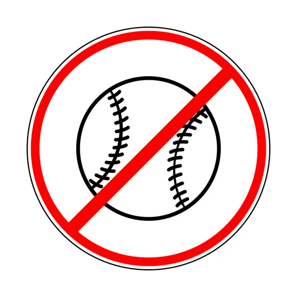 Assinatura proibindo o beisebol —  Vetores de Stock