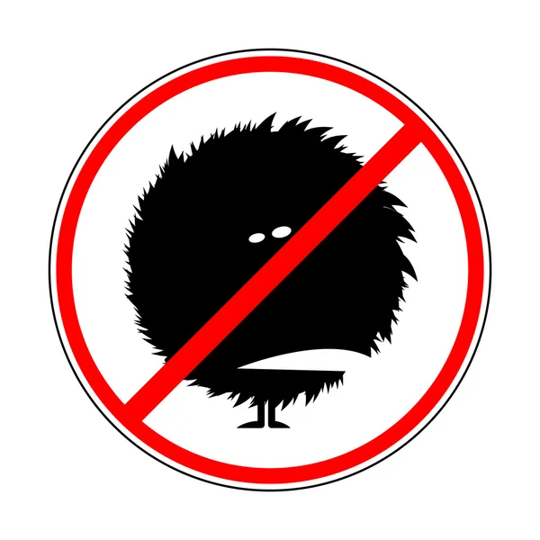 Sign prohibiting shaggy monsters — Stock Vector