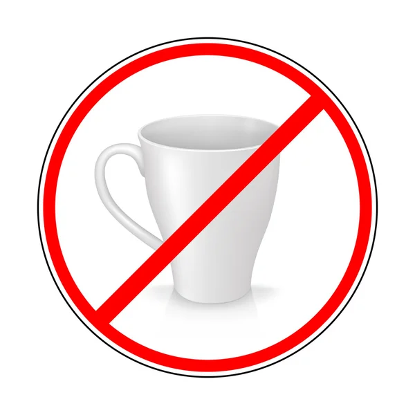 Sign prohibiting mug — Stock Vector
