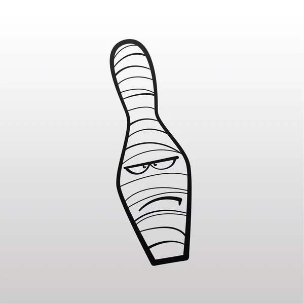 Bandaged carácter bolos pin — Vector de stock