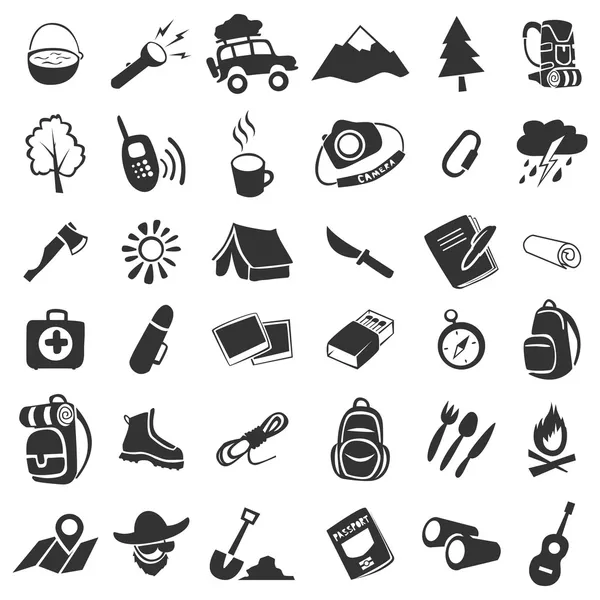 Camping icons — Stock Vector