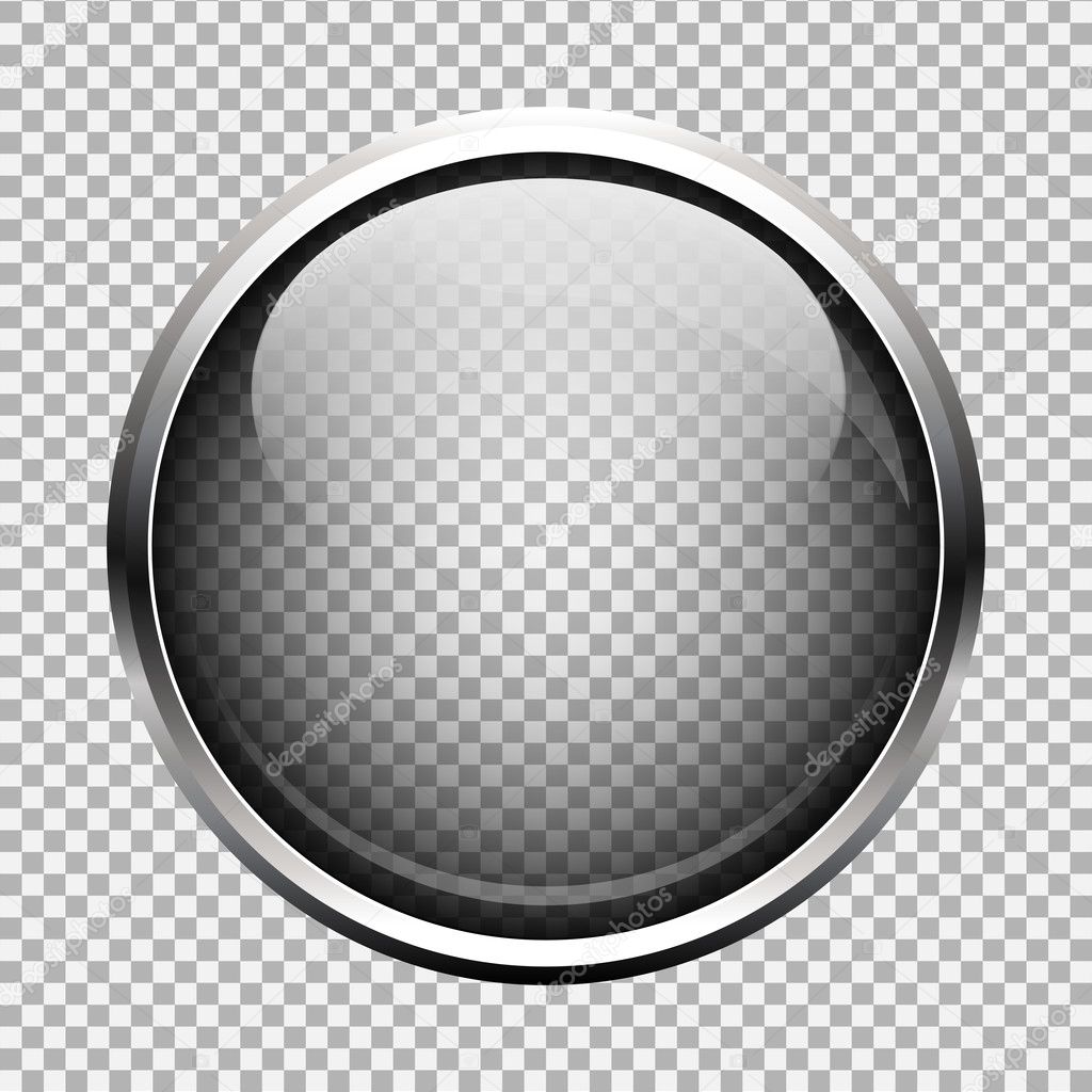 Transparent glass button