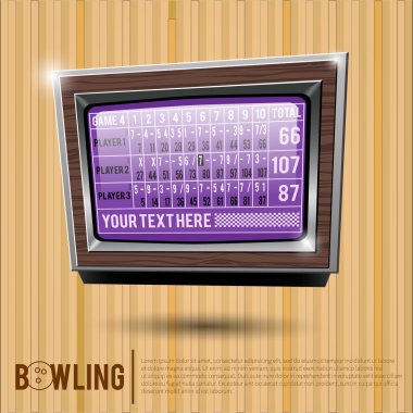 Bovling çetele, bowling salonu, bir bowling yüzey