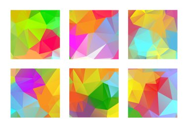 soyut renkli geometrik poligonal kare kümesi.