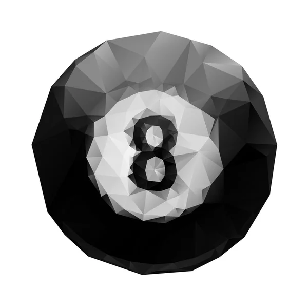 Abstraktní geometrický polygonální kulečník 8 ball. — Stockový vektor