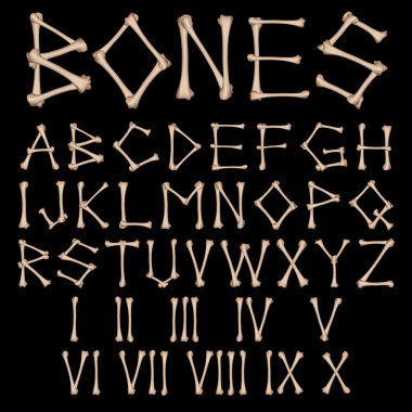 kemikleri alfabe vektör