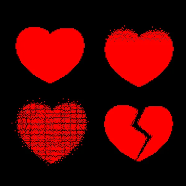 Pixel heart — Stock Vector