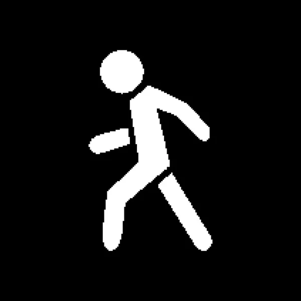 Pixel símbolo peatonal — Vector de stock