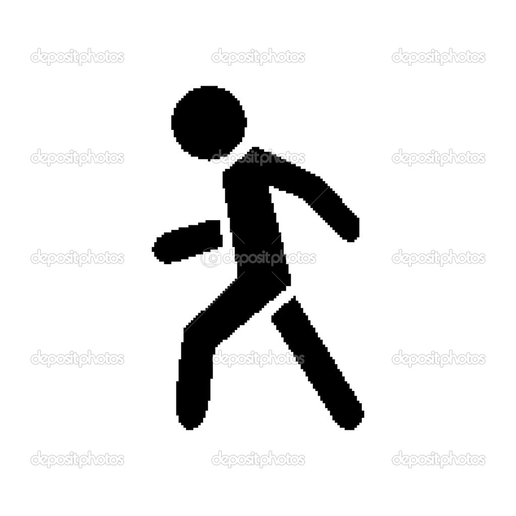 Pixel symbol pedestrian