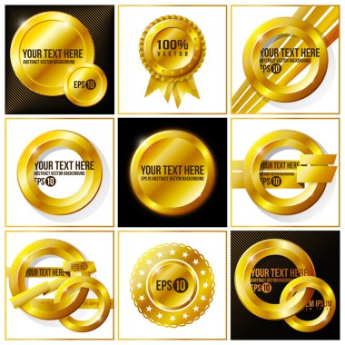 Gold abstract vector set of backgrounds for your design