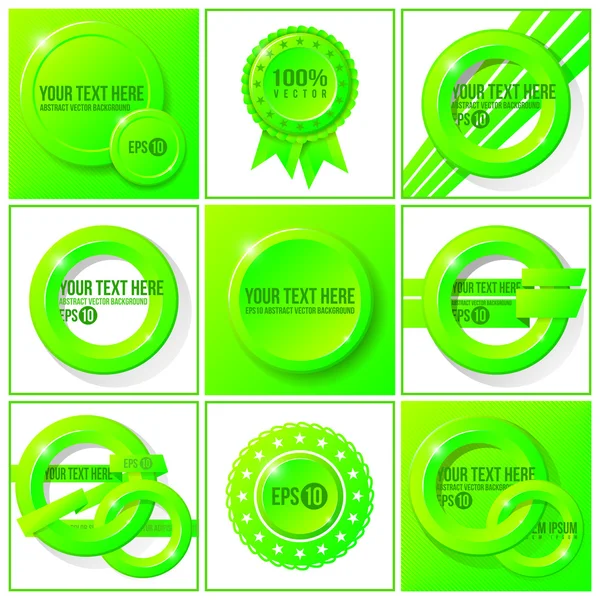 Green abstract vector set of backgrounds for your design — Stock Vector