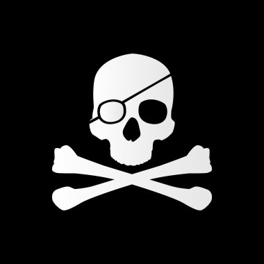 Pirate sign. Skull and bones. Jolly roger clipart
