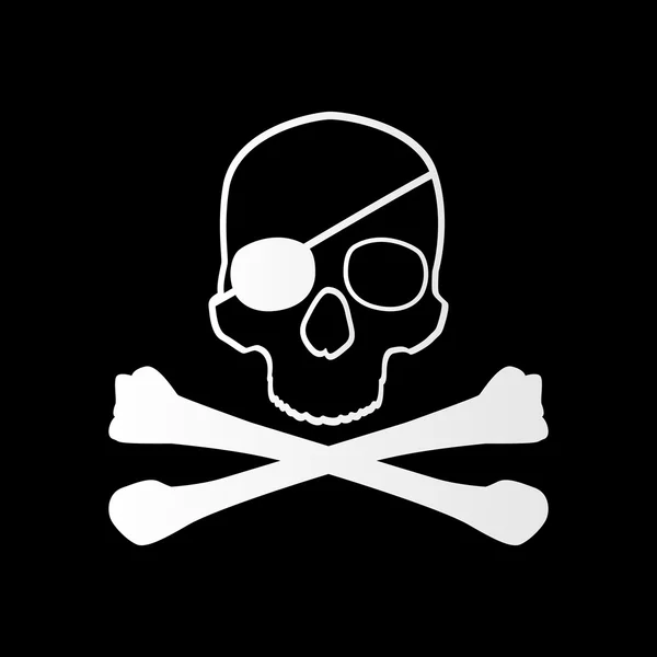 Kalóz jel. koponyája és a csontjai. Jolly roger — Stock Vector