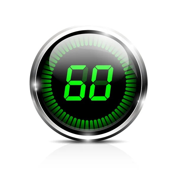 Temporizador eletrônico 60 segundos — Vetor de Stock