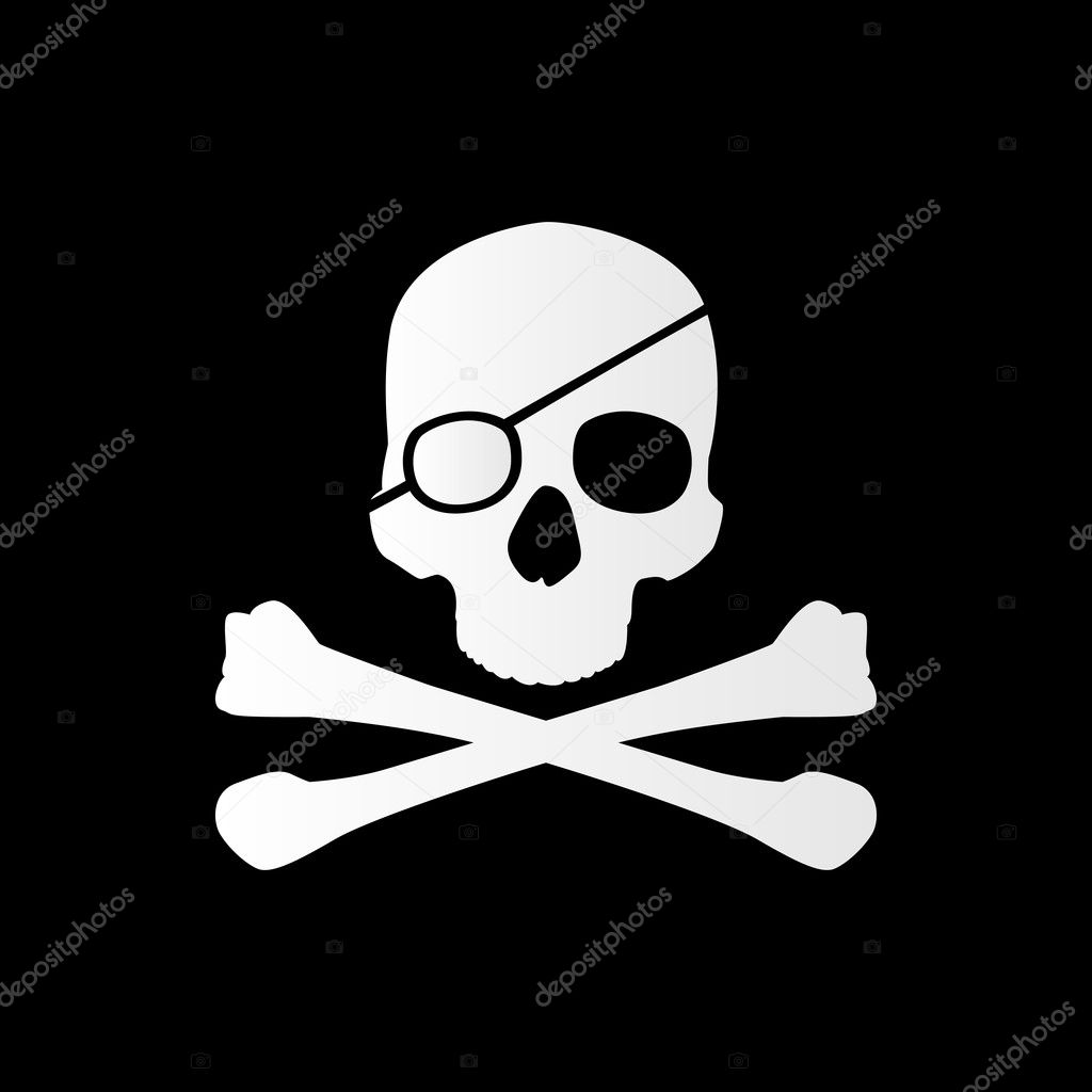 Pirate sign. Skull and bones. Jolly roger