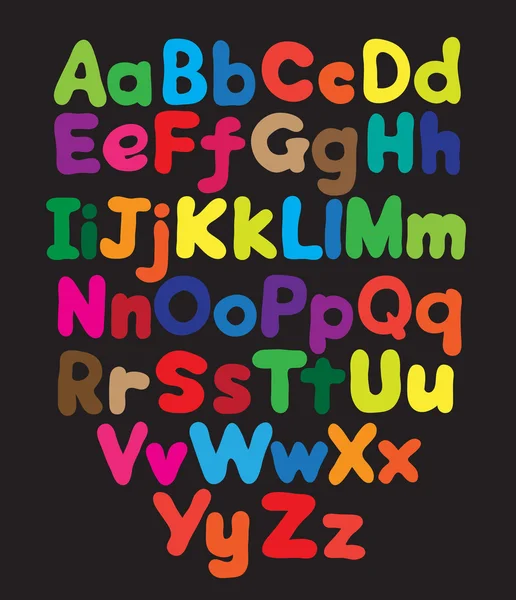 Alphabet bulle coloré dessin à la main — Image vectorielle