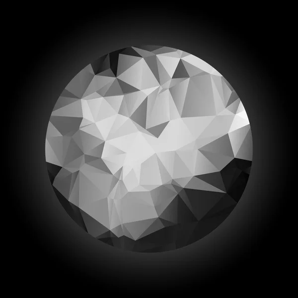Abstraktní černobílá koule polygonální — Stockový vektor