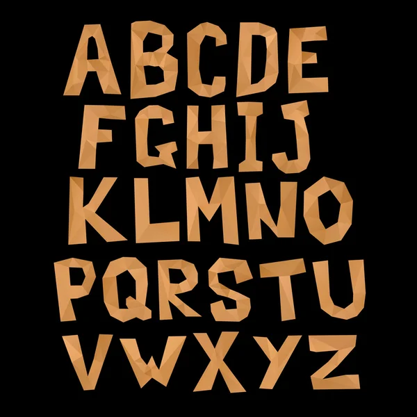 Papieralphabet. Polygonale Buchstaben — Stockvektor