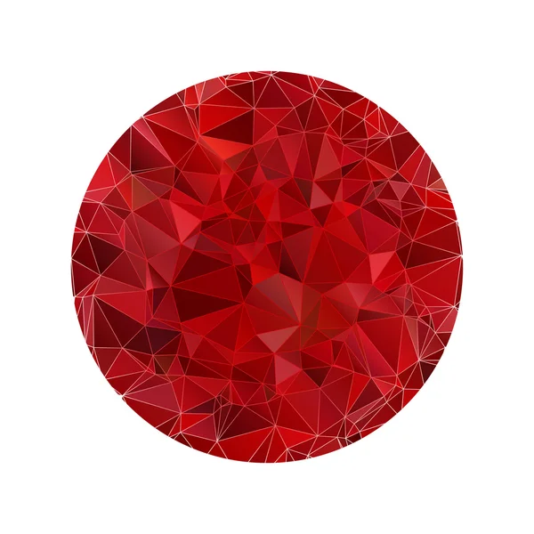 Esfera poligonal vermelha — Vetor de Stock