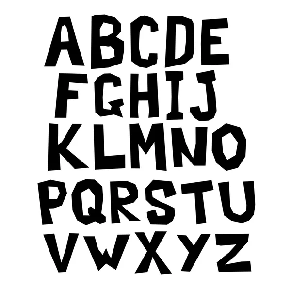 Alphabet carré noir et blanc — Image vectorielle