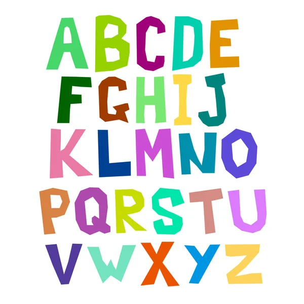 Kurva alfabet multiwarna - Stok Vektor