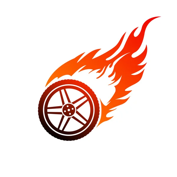 Kırmızı ve turuncu yanan araba tekerleği