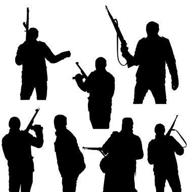 kolları olan bir adam siluetleri