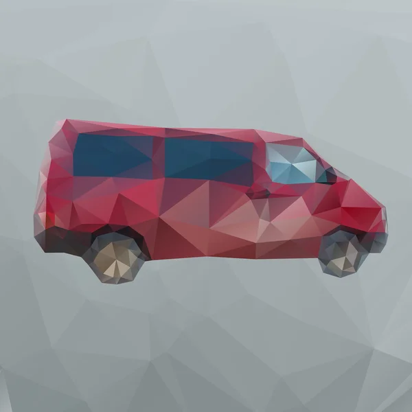 Kırmızı poligon van — Stok Vektör