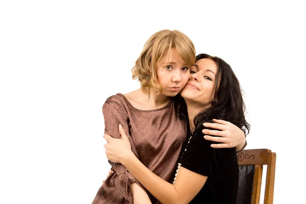 Sad woman being comforted by a friend — Stock Photo, Image