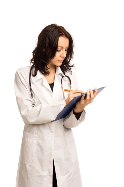 Doctor or nurse taking notes — Stock Photo, Image