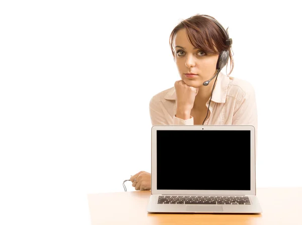 Operador de call center ou recepcionista — Fotografia de Stock