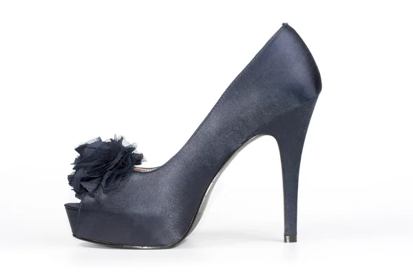 Stylish satin-finish ladies stiletto shoe — Stock Photo, Image