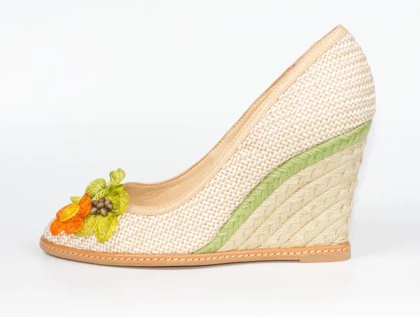 Pretty casual textile ladies shoe — Stock Photo, Image