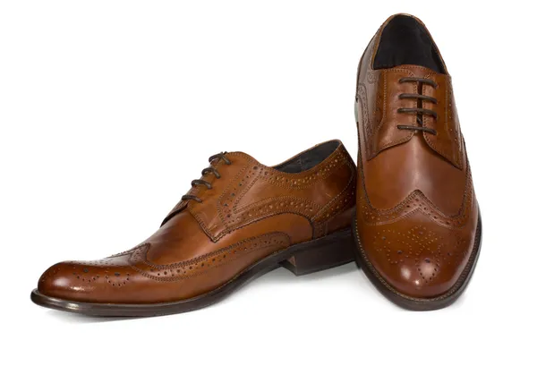 Elegante braune Leder Herrenschuhe — Stockfoto