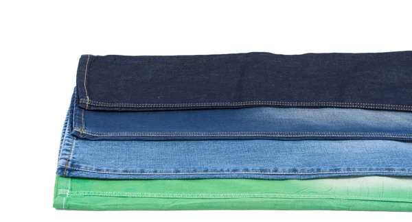 Tejido denim azul y verde — Foto de Stock