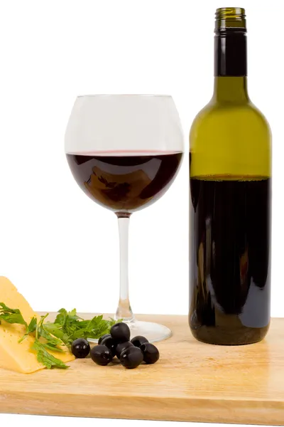 Red wine and olives — Stock Photo, Image