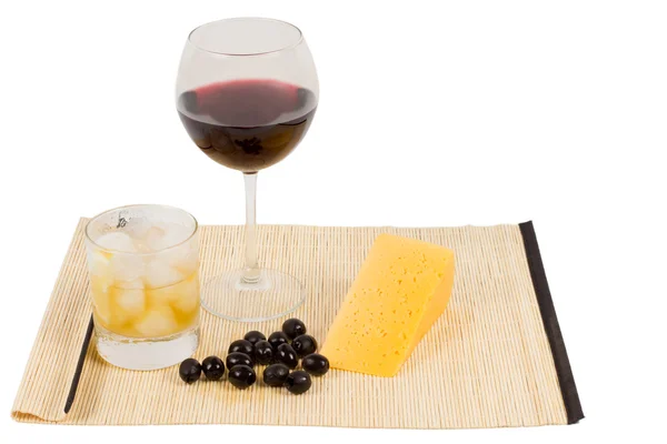 Cheese and olive appetizer — Stock Photo, Image