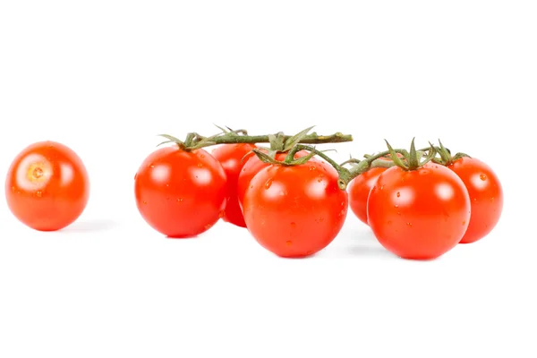 Organic vegetables, tomatoes on white background — Stock Photo, Image