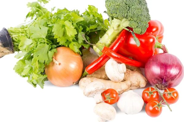 Verduras frescas, especias y hierbas —  Fotos de Stock