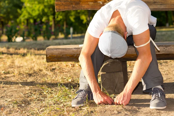 Heroin abuser experiencing nausea — Stock Photo, Image