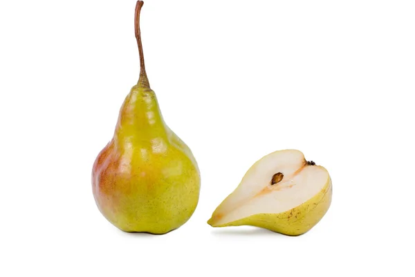 Whole and halved fresh pear — Stock Photo, Image