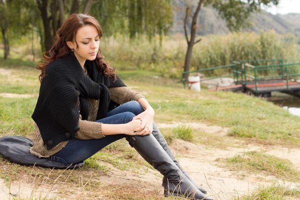 Depressed trendy young woman — Stock Photo, Image