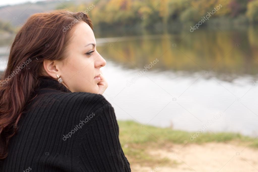 Portrait of a thoughtful young woman