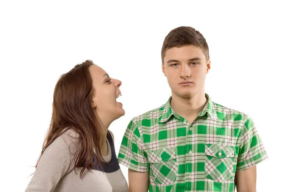 Young woman laughing at her own joke — Stock Photo, Image